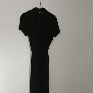 Black rayon buttonup overdress